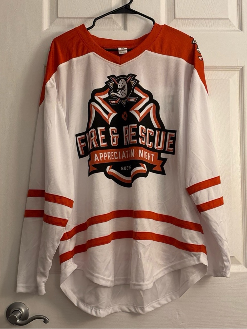 New Anaheim Ducks 2025-2026 Fire & Rescue Appreciation Night Adult XL Jersey